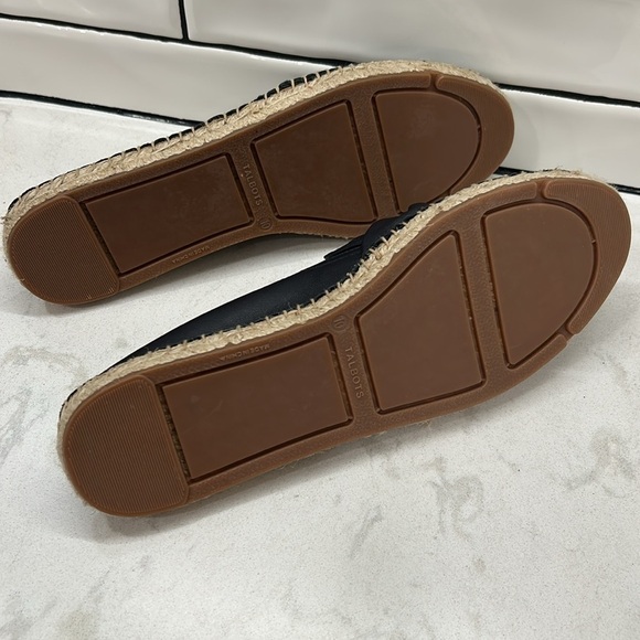 Talbots Izzy Knot Nappa Espadrille Flats Leather Black Round Toe Size 10 NWT - Picture 11 of 16